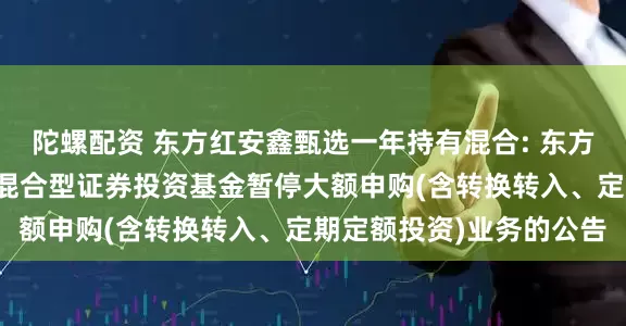 陀螺配资 东方红安鑫甄选一年持有混合: 东方红安鑫甄选一年持有期混合型证券投资基金暂停大额申购(含转换转入、定期定额投资)业务的公告